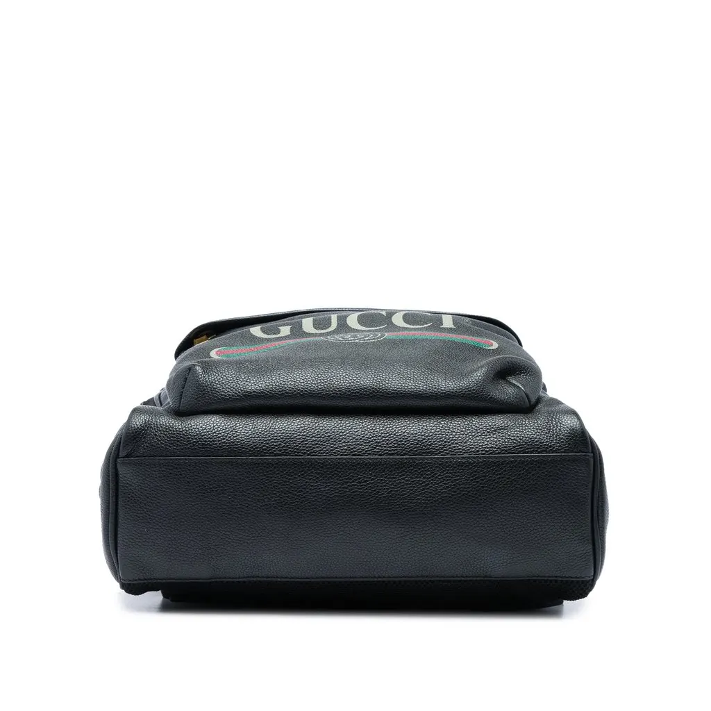 Gucci Leather Logo Backpack Black Leather Very good - Inside View