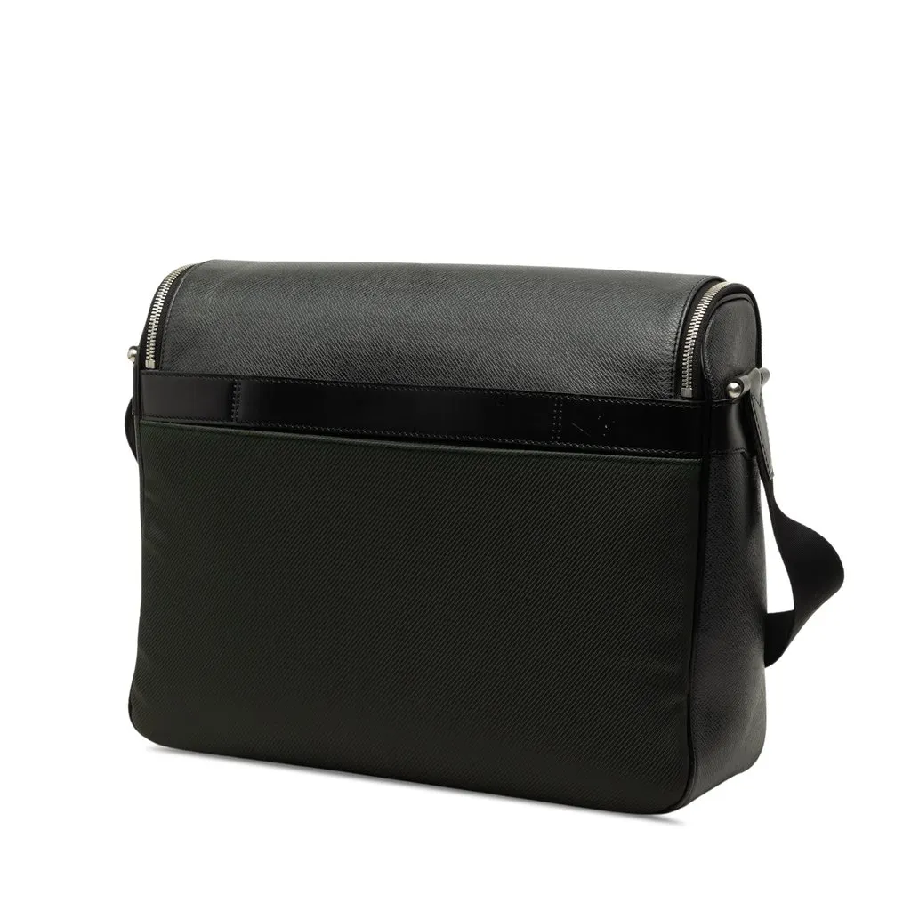 Louis Vuitton Bicolor Taiga and Canvas Taimyr Green Very good - Back View