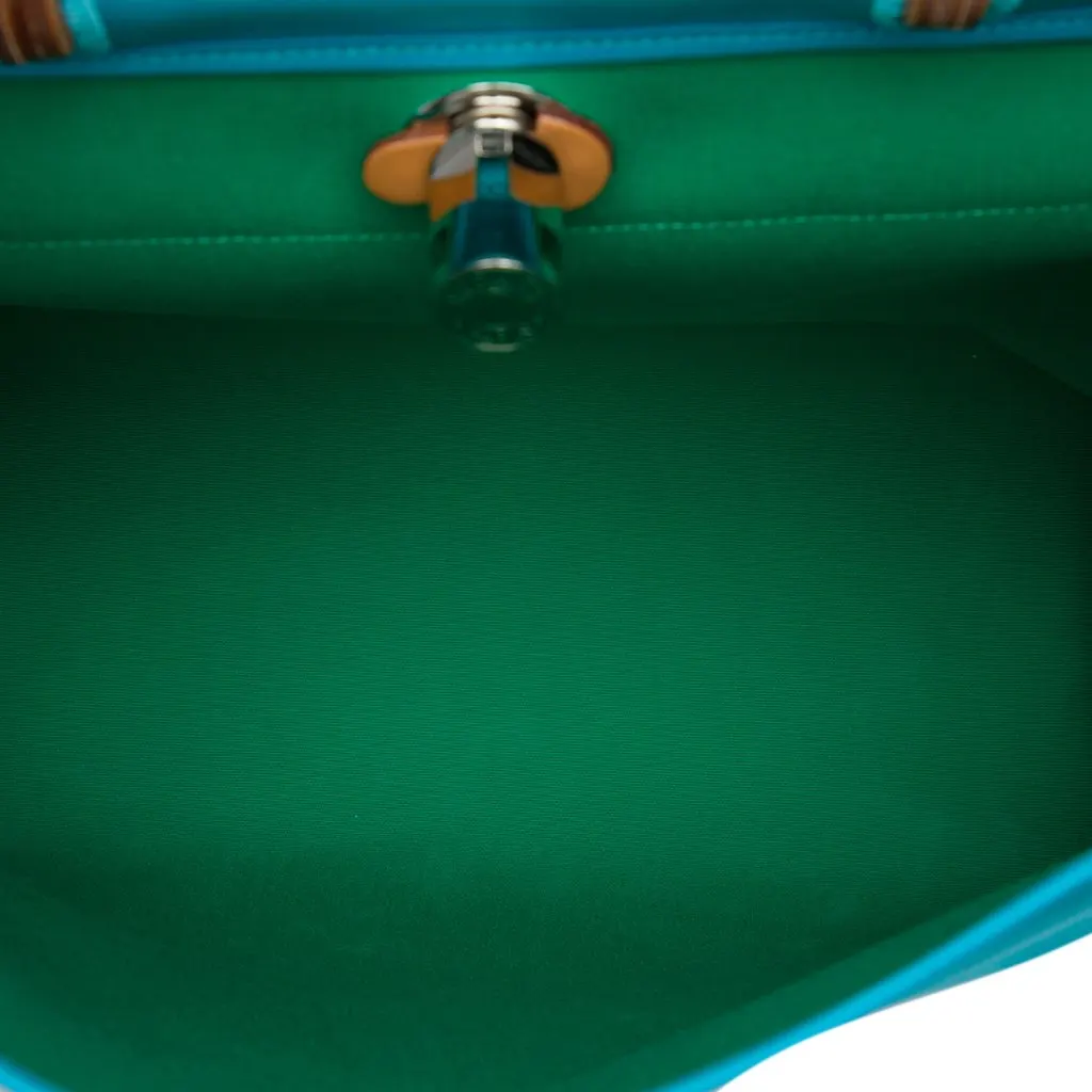 Hermès Toile Verso Herbag Zip 39 Blue Canvas Very good - Model View