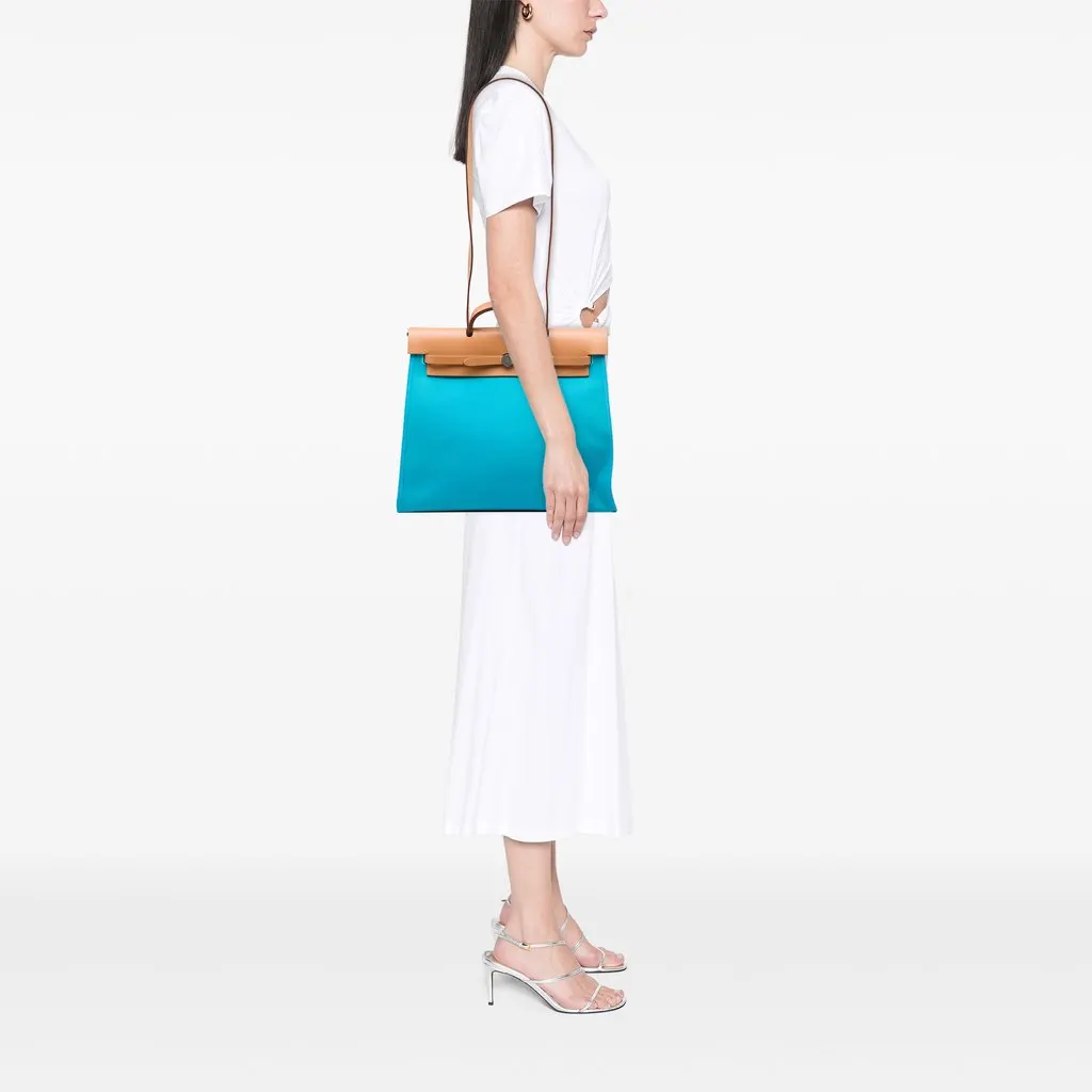 Hermès Toile Verso Herbag Zip 39 Blue Canvas Very good - Box View