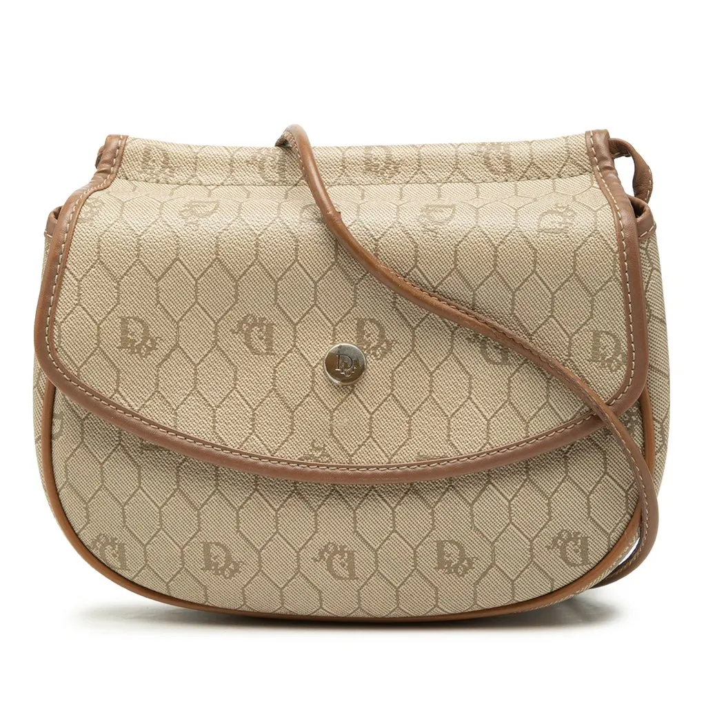 Dior Honeycomb Coated Canvas Crossbody Beige Very good - Front View
