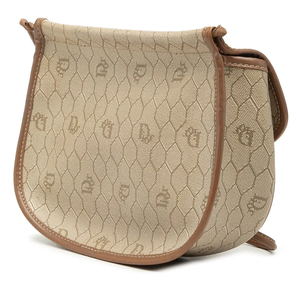 Dior Honeycomb Coated Canvas Crossbody Beige Very good - Back View