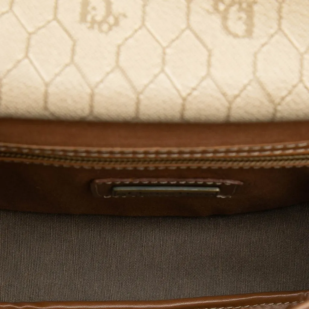 Dior Honeycomb Coated Canvas Crossbody Beige Very good - Model View