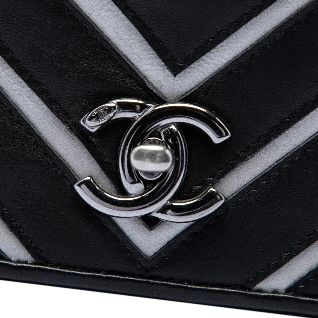 Chanel Small Chevron Lambskin Couture Flap Black Leather Very good - Box View