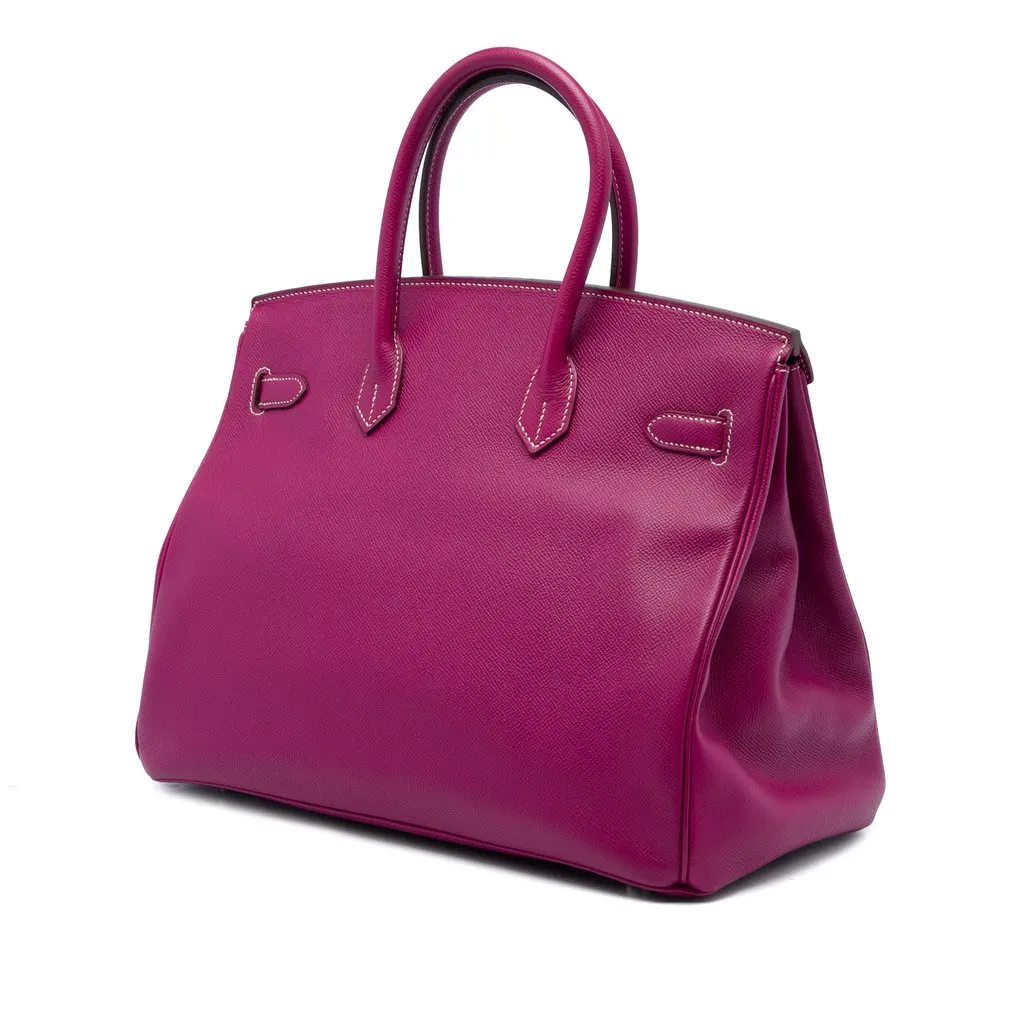 Hermès Epsom Candy Verso Birkin Retourne 35 Pink Leather Good - Back View