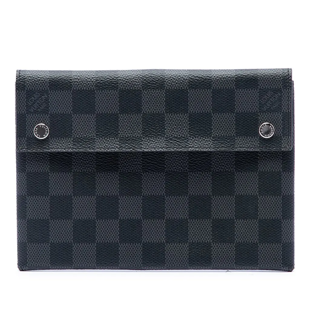 Louis Vuitton Damier Graphite Alpha Pochette MM Black Very good - Front View