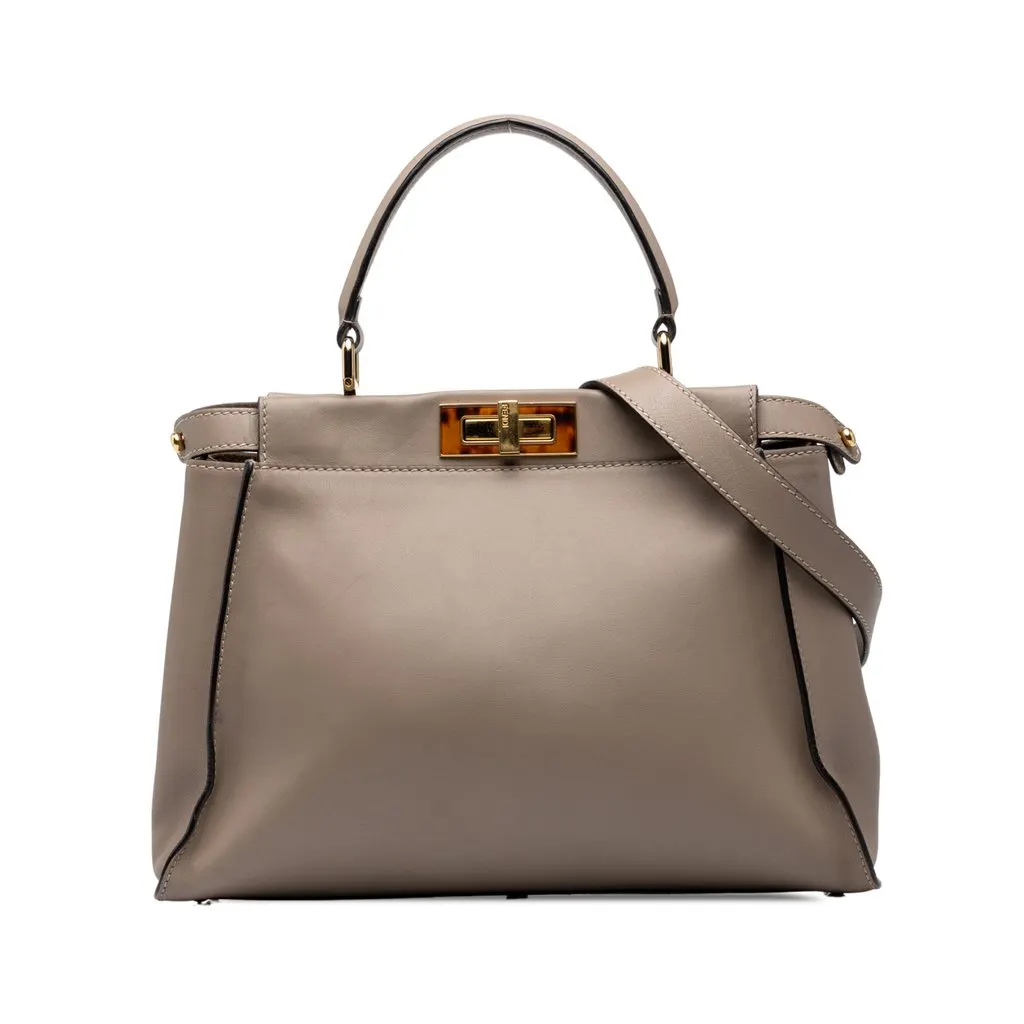 Fendi Medium Leather Peekaboo Iconic Satchel