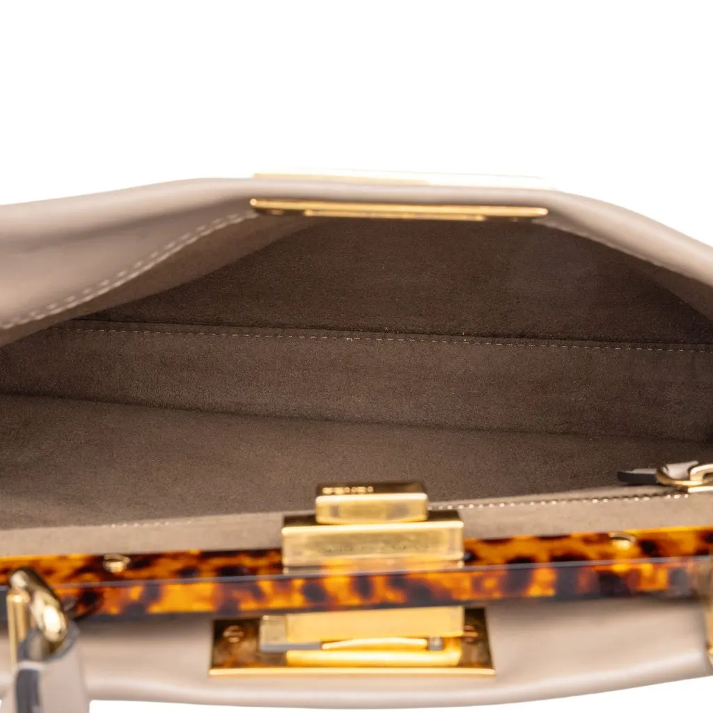 Fendi Medium Leather Peekaboo Iconic Satchel Brown Leather Very good - Model View