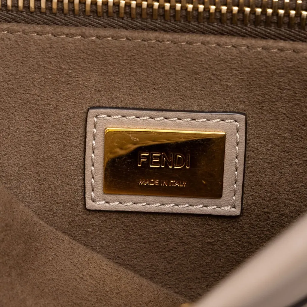 Fendi Medium Leather Peekaboo Iconic Satchel Brown Leather Very good - Box View