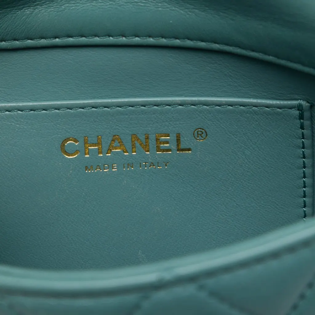 Chanel Mini CC Quilted Calfskin Multi Chain Single Flap Green Leather Very good - Box View