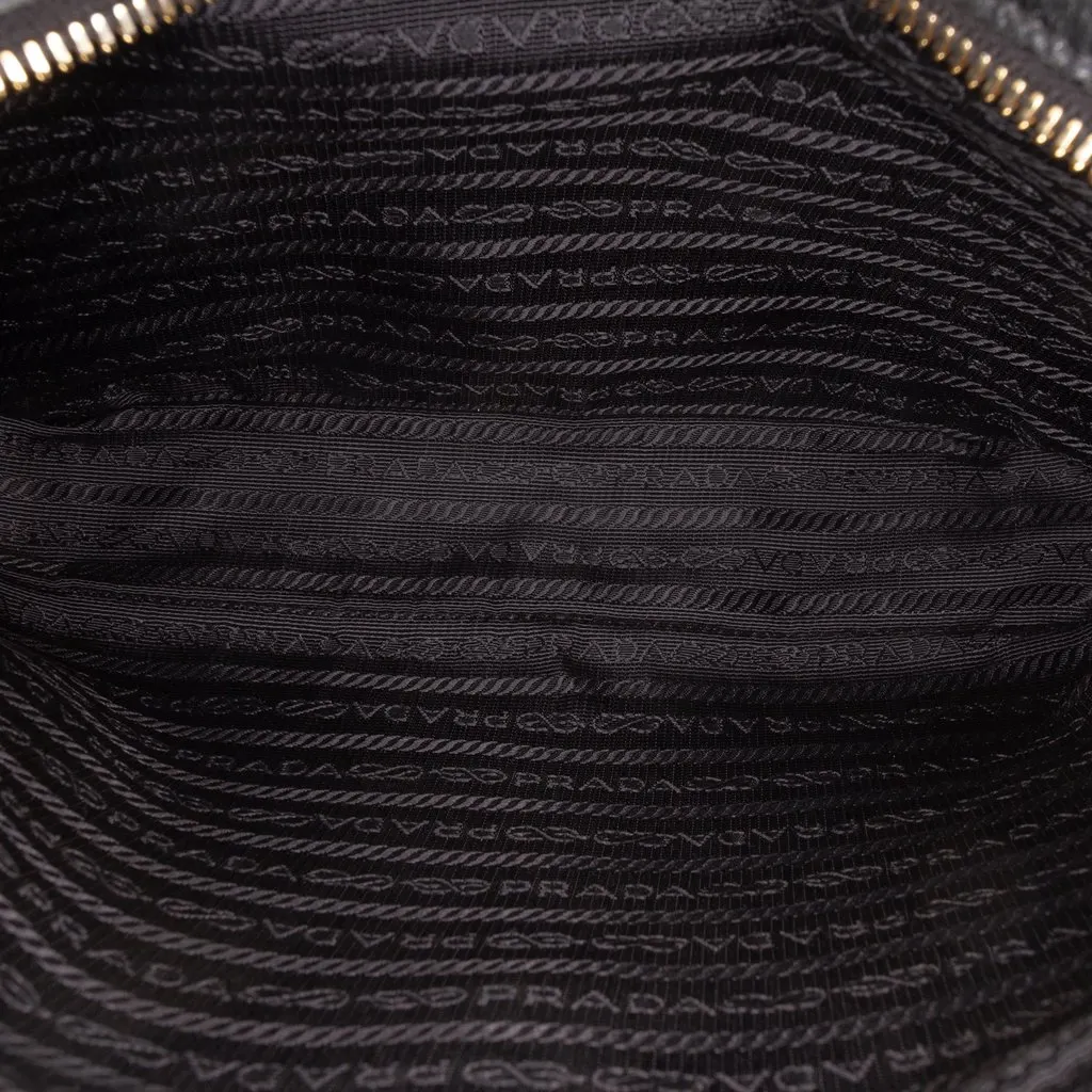 Prada Vitello Phenix Double Zip Camera Bag Black Leather Very good - Model View