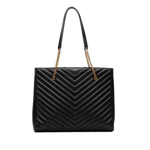 Saint Laurent Large Chevron Grain De Poudre Tribeca Shopping Tote