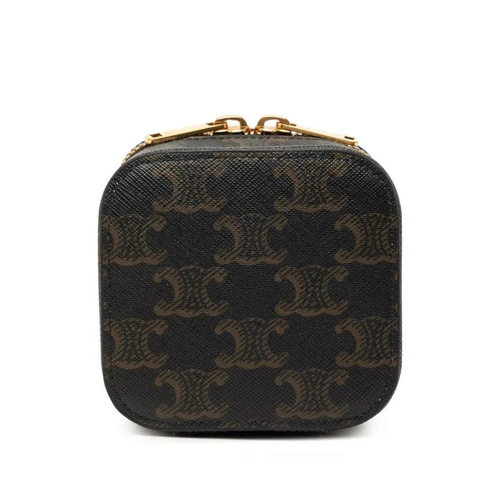 Celine Mini Triomphe Coated Canvas Vanity Case Brown Very good - Inside View
