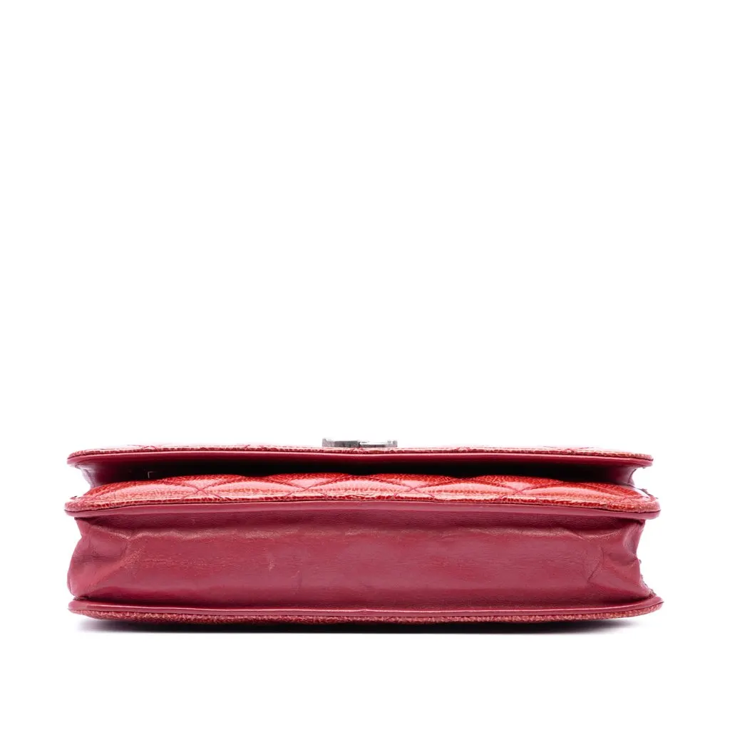 Chanel Paris Dallas CC Quilted Patent Goatskin Wallet on Chain Red Leather Very good - Inside View