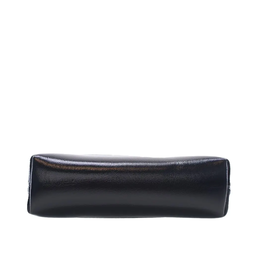 Chanel Micro Shiny Lambskin 31 Clutch with Chain Black Leather Never worn - Inside View