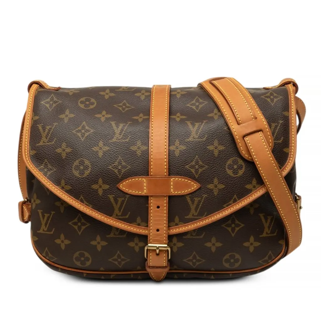 Louis Vuitton Monogram Saumur 30 Brown Canvas Good - Front View