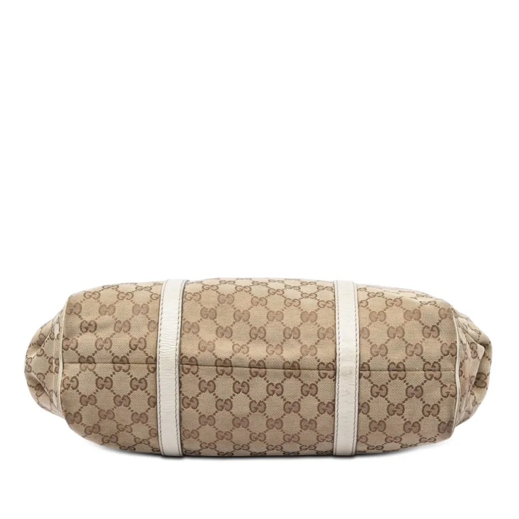 Gucci GG Canvas Web New Ladies Tote Beige Very good - Inside View