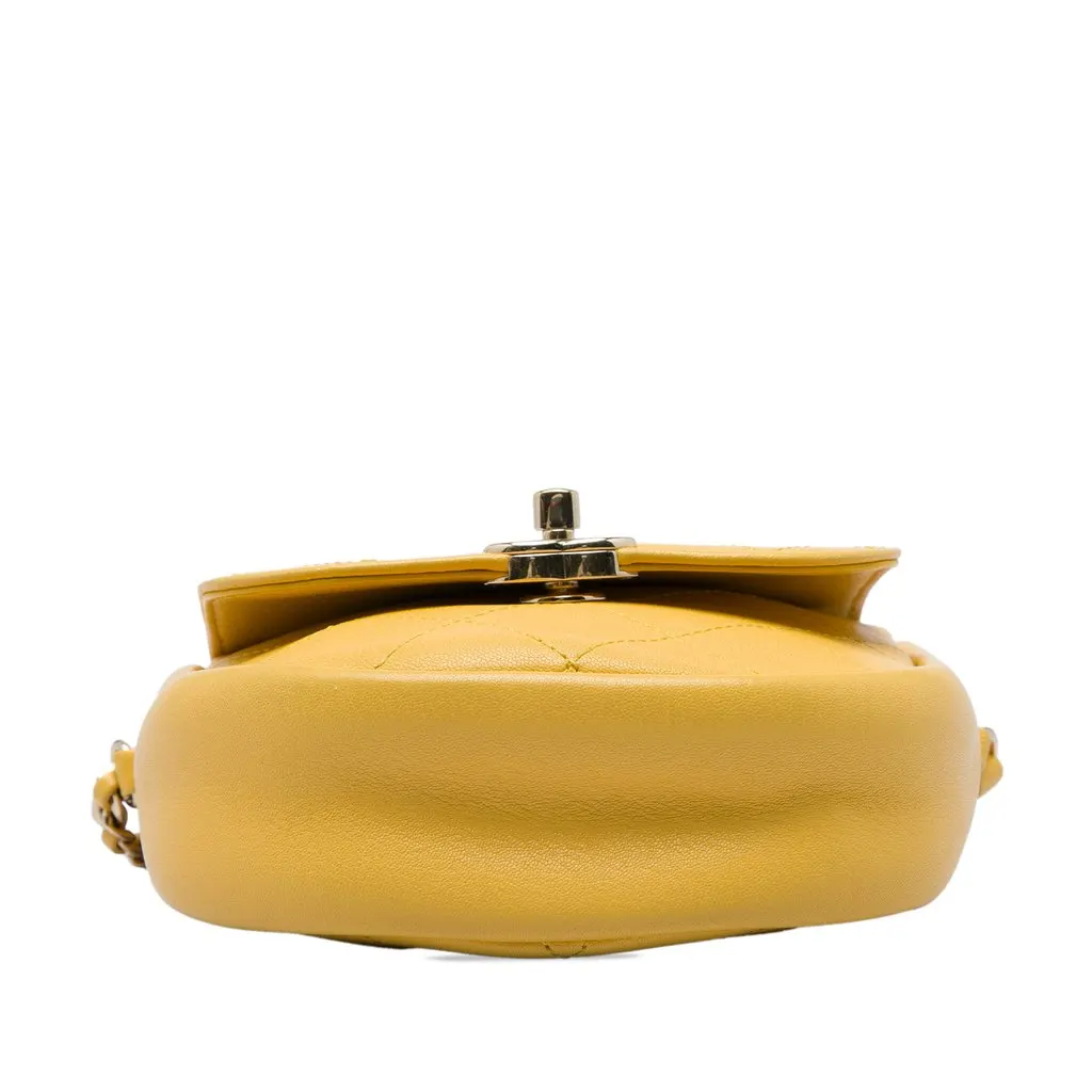 Chanel Stitched Goatskin Casual Trip Flap Yellow Leather Very good - Inside View