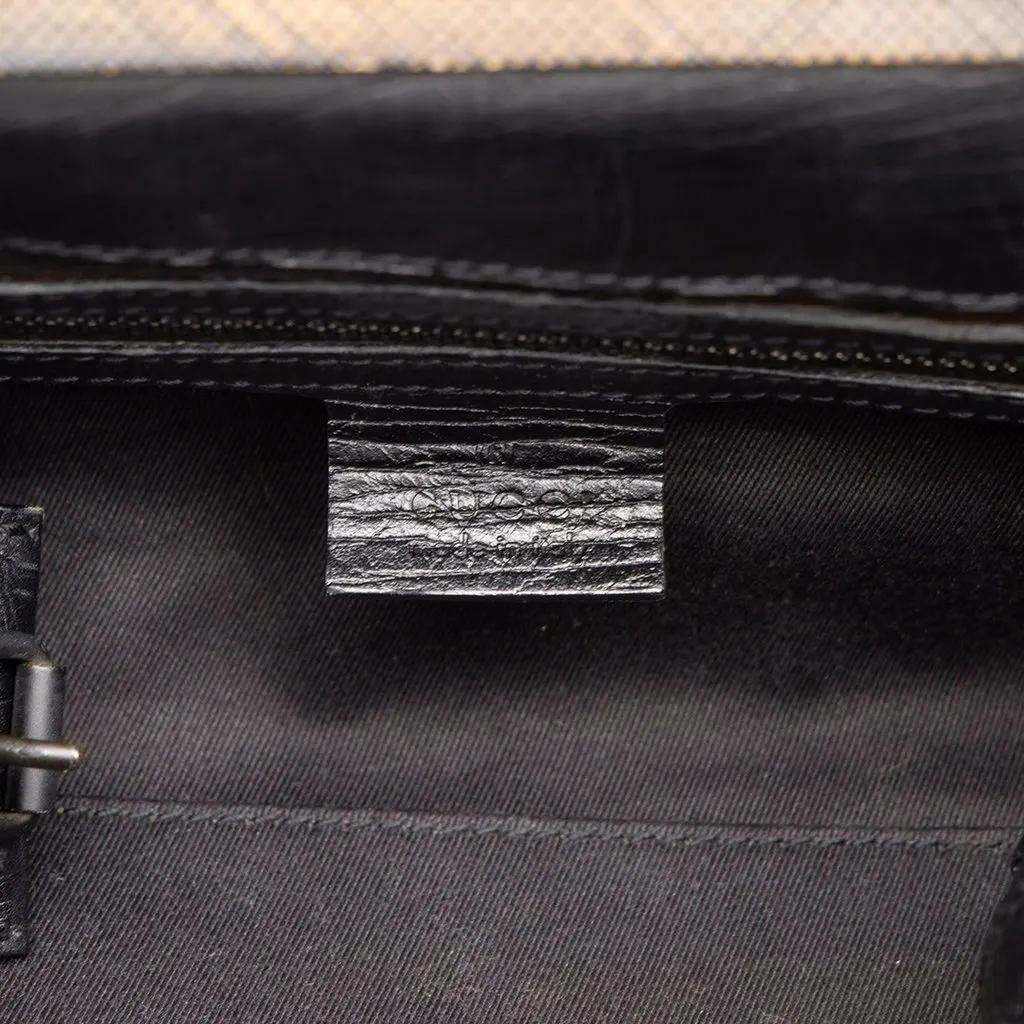 Gucci GG Canvas Wood Frame Handbag Black Very good - Box View