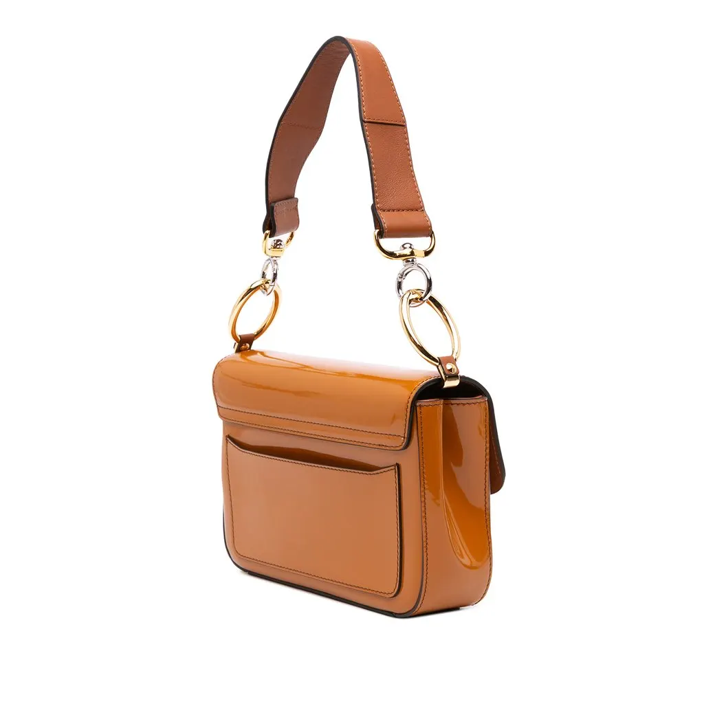 Chloé Small Spazzolato Sfumato C Double Carry Satchel Brown Leather Very good - Back View