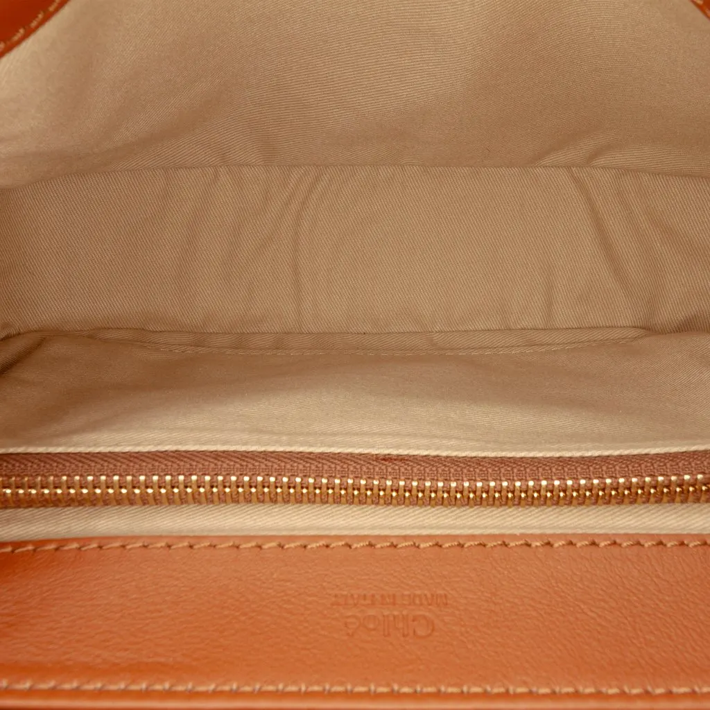 Chloé Small Spazzolato Sfumato C Double Carry Satchel Brown Leather Very good - Model View