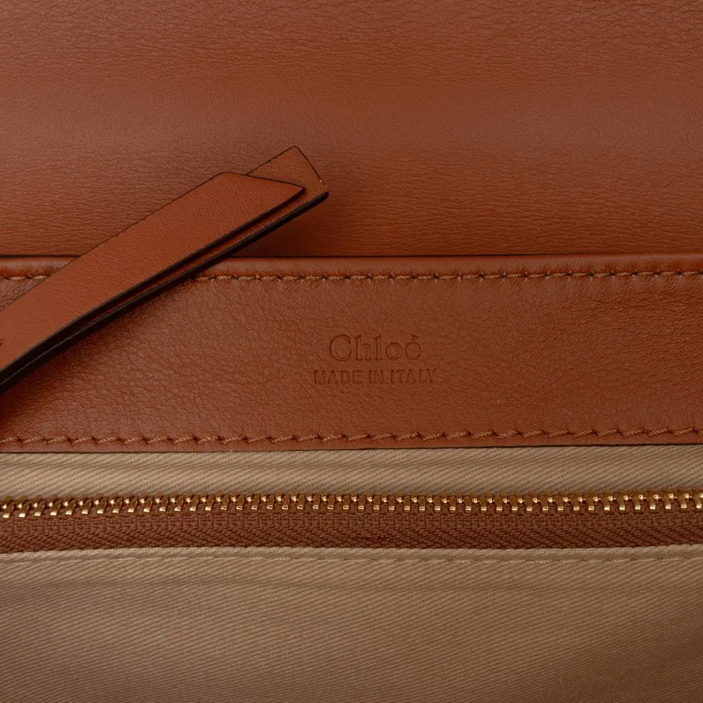 Chloé Small Spazzolato Sfumato C Double Carry Satchel Brown Leather Very good - Box View