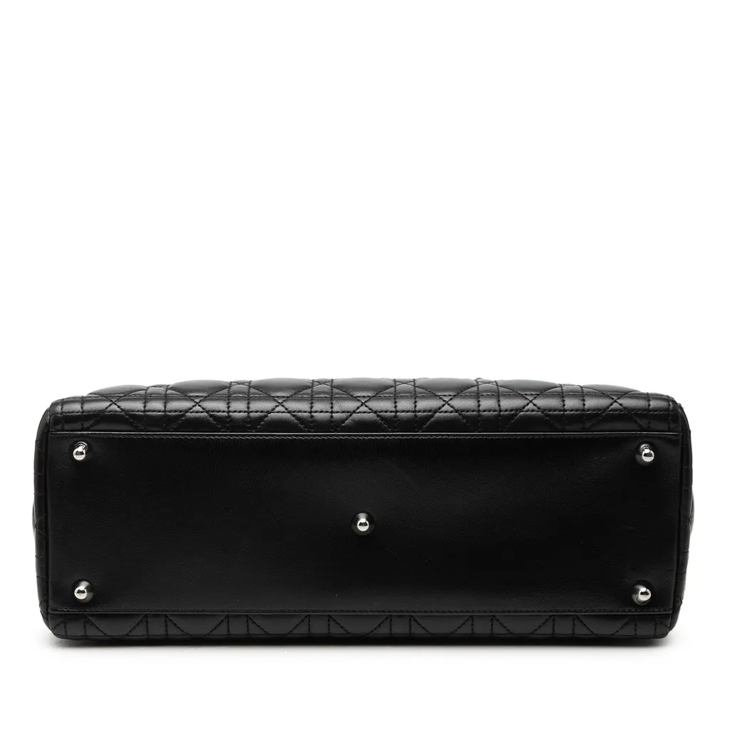 Dior Large Lambskin Cannage Lady Dior Black Leather Very good - Inside View