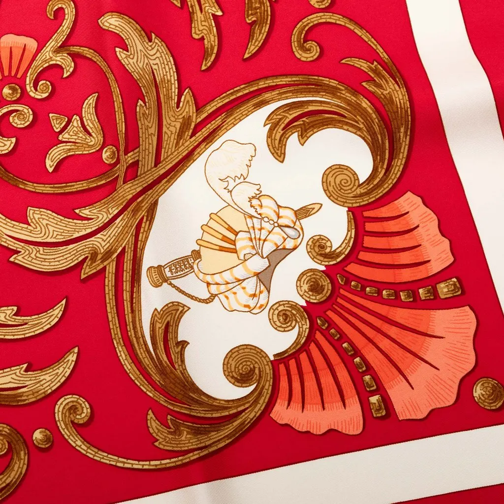 Hermès Cheval Turc Silk Scarf 90 Red Very good - Box View