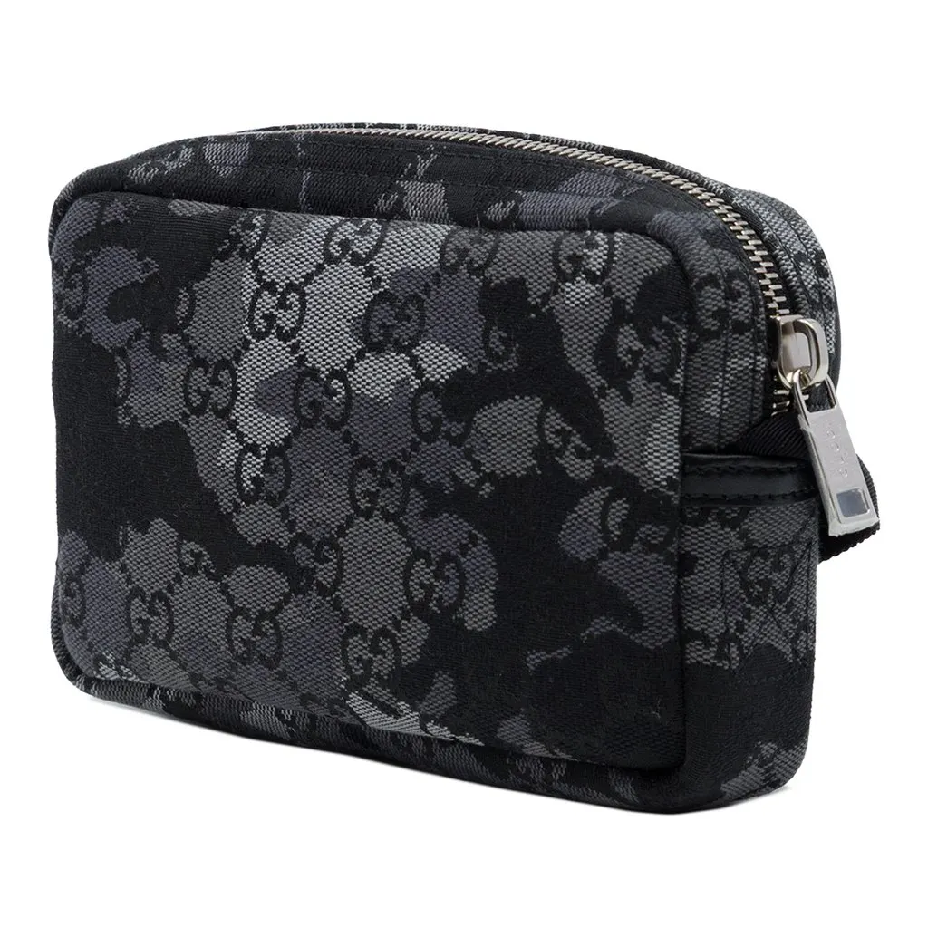 Gucci Mini GG Canvas Camouflage Buckle Crossbody Grey Canvas Very good - Back View
