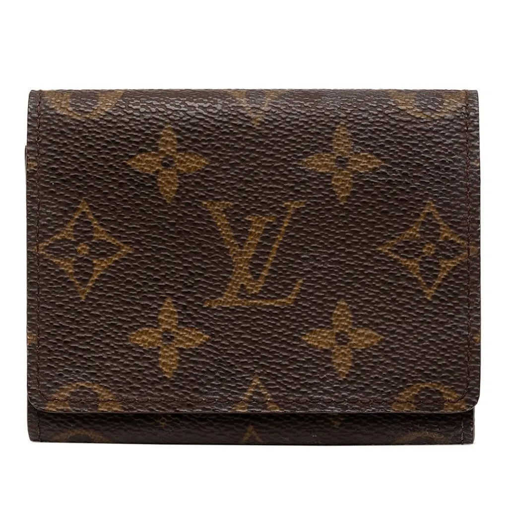 Louis Vuitton Monogram Envelope Business Card Holder Brown Very good - Front View