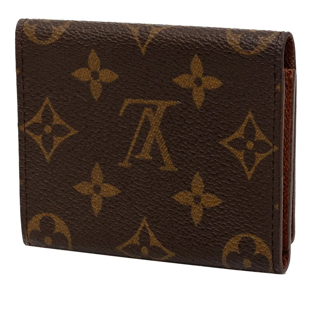 Louis Vuitton Monogram Envelope Business Card Holder Brown Very good - Back View