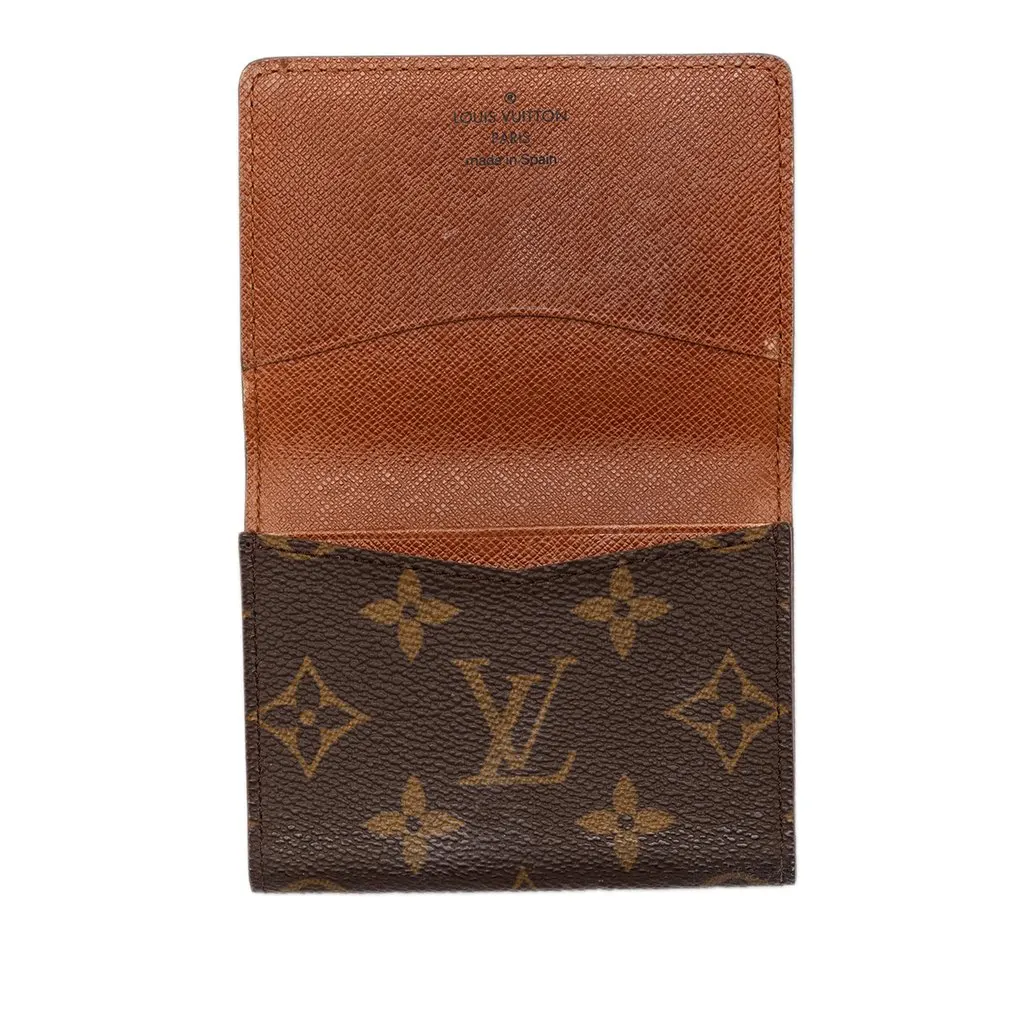 Louis Vuitton Monogram Envelope Business Card Holder Brown Very good - Model View