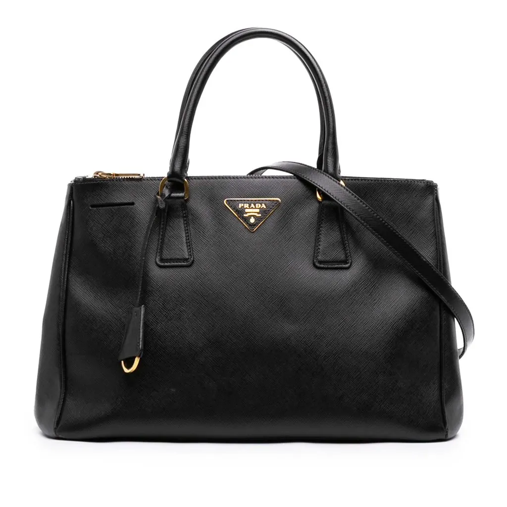 Prada Medium Saffiano Lux Galleria Double Zip Satchel