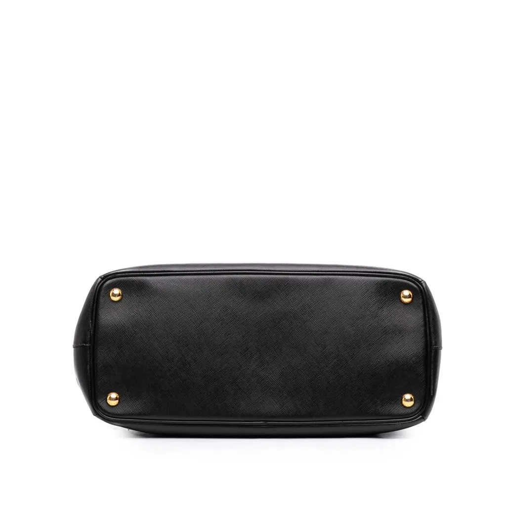 Prada Medium Saffiano Lux Galleria Double Zip Satchel Black Leather Very good - Inside View