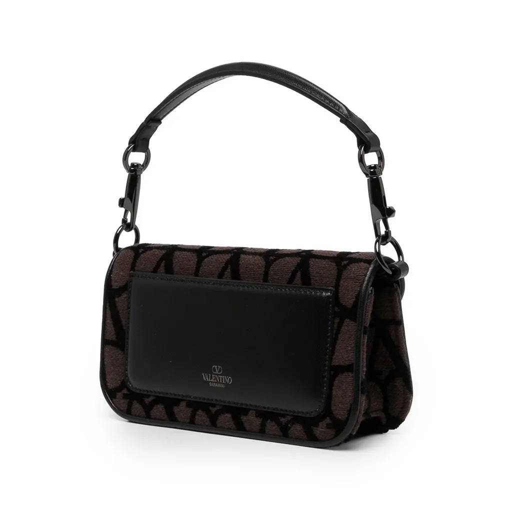 Valentino Small Toile Iconographe VLogo Loco Satchel Brown Canvas Very good - Back View
