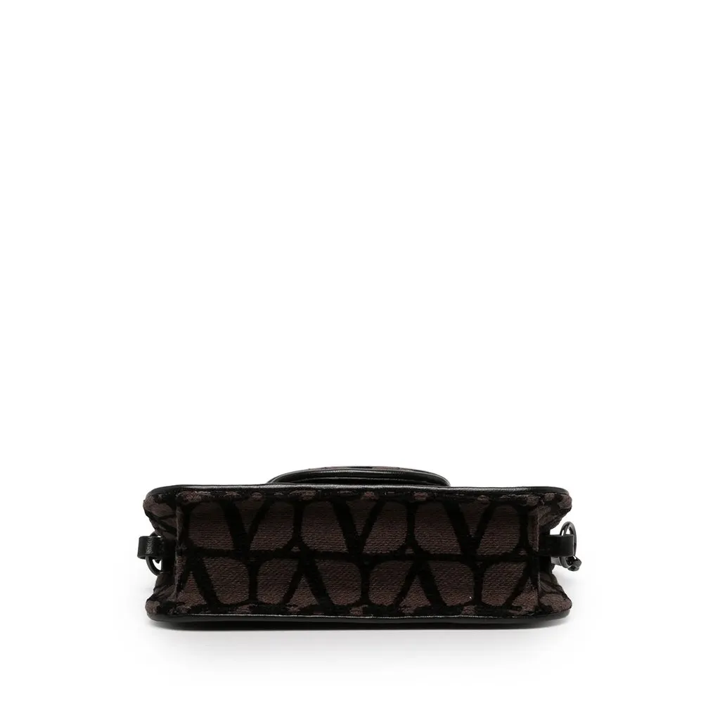 Valentino Small Toile Iconographe VLogo Loco Satchel Brown Canvas Very good - Inside View