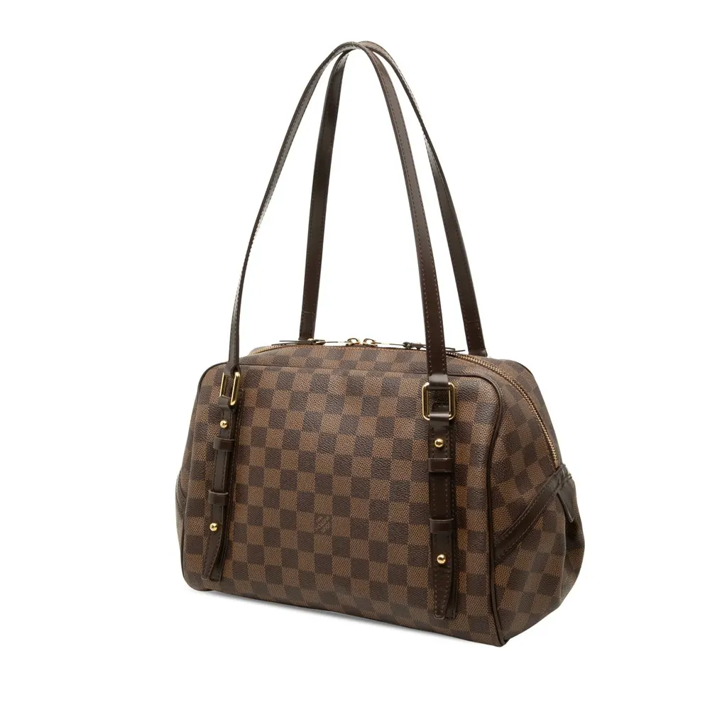 Louis Vuitton Damier Ebene Rivington PM Brown Canvas Good - Back View