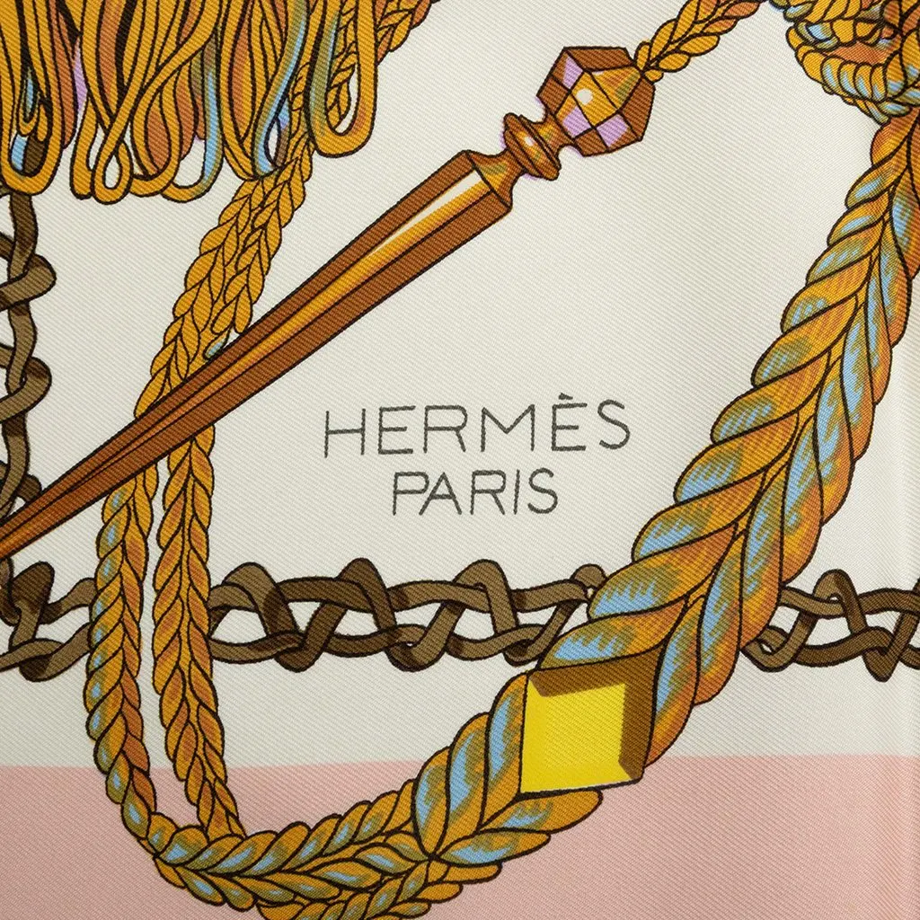 Hermès Le Timbalier Silk Scarf 90 Pink Very good - Inside View