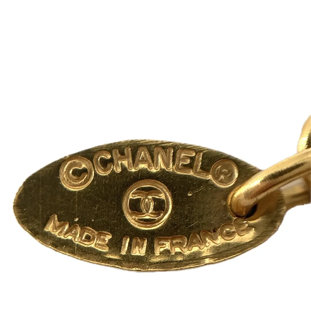 Chanel CC Gold Plated Medallion Sunburst Pendant Necklace Gold Metal Very good - Box View
