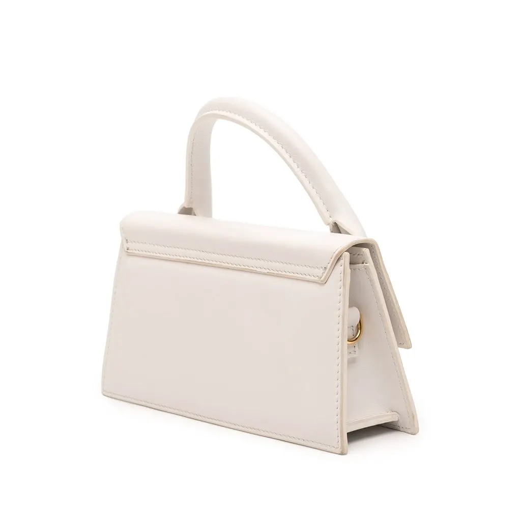 Jacquemus Smooth Calfskin Le Chiquito Long White Leather Good - Back View