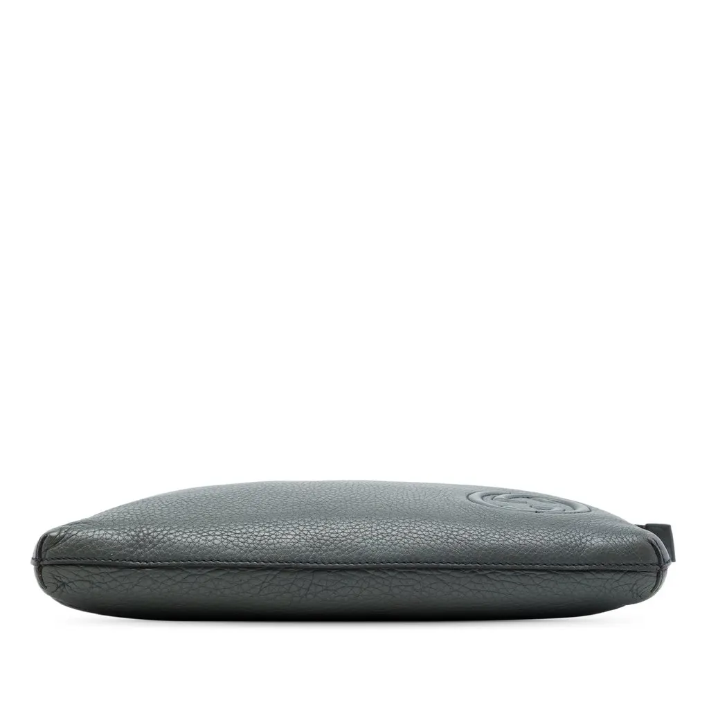 Gucci Calfskin Soho Clutch Grey Leather Good - Inside View