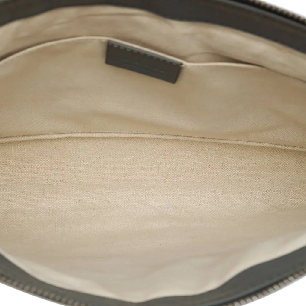 Gucci Calfskin Soho Clutch Grey Leather Good - Model View