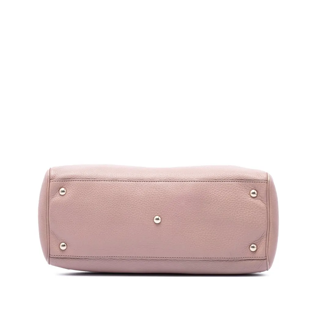 Gucci Medium Calfskin Bamboo Shopper Satchel Pink Leather Very good - Inside View