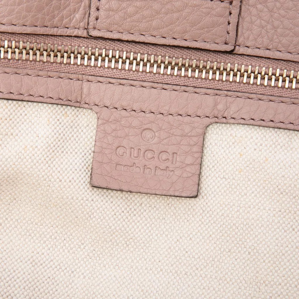 Gucci Medium Calfskin Bamboo Shopper Satchel Pink Leather Very good - Box View