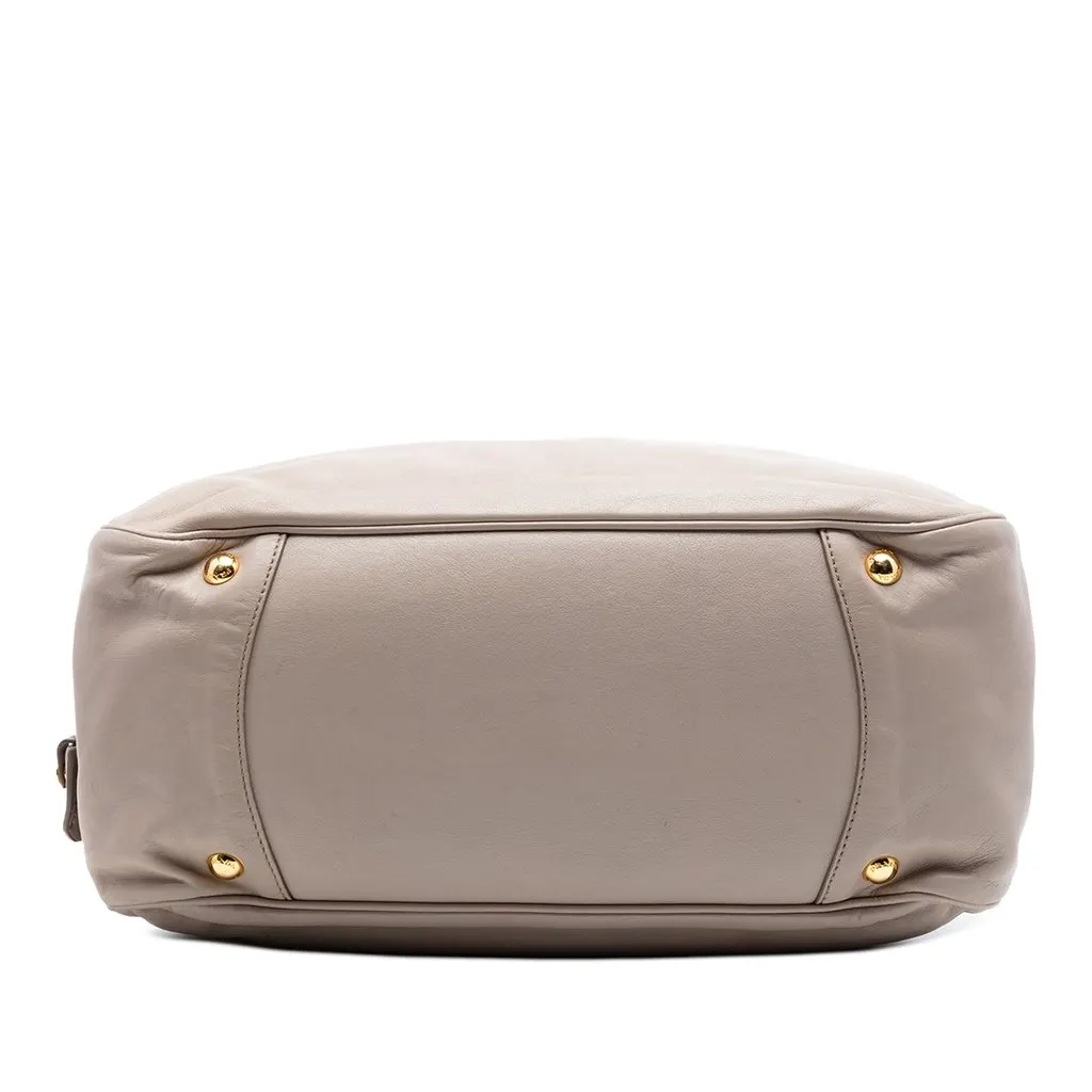 Prada Vitello Bow Satchel Beige Leather Very good - Inside View