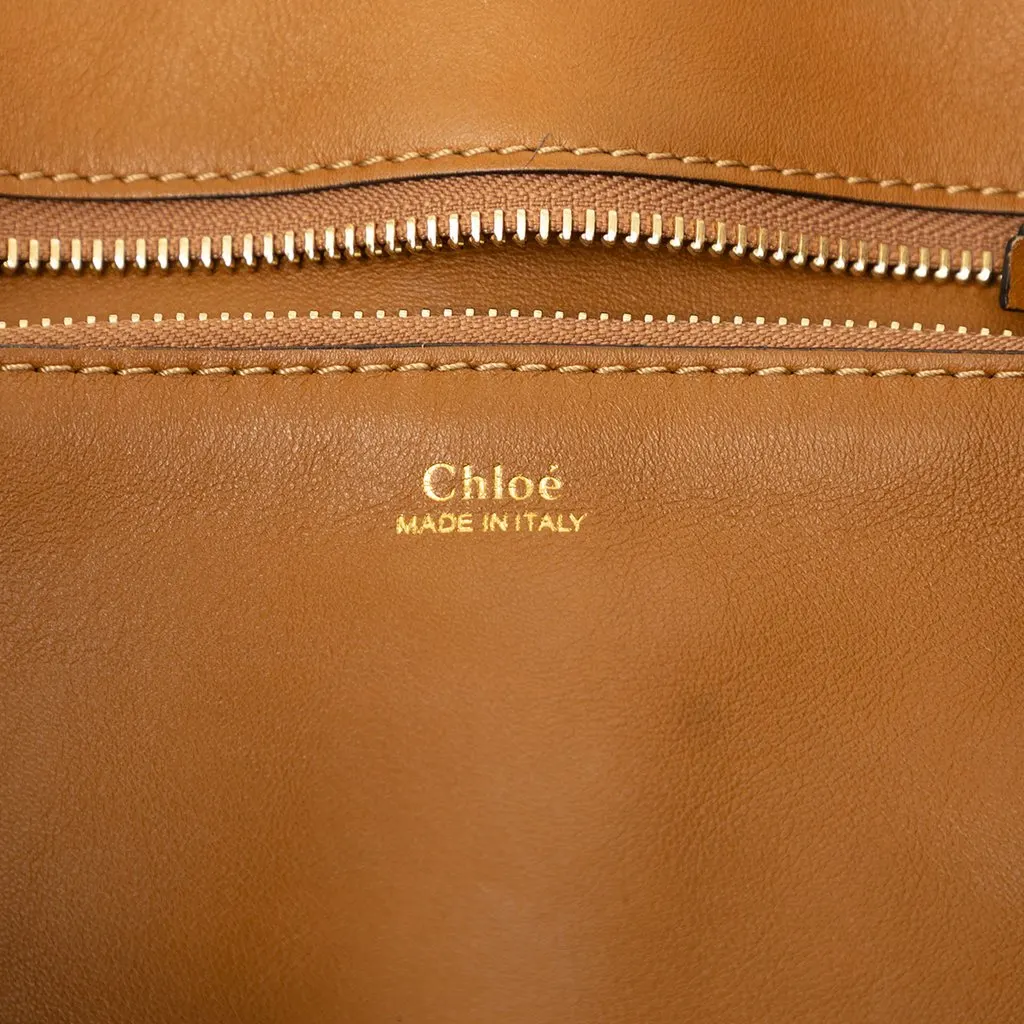 Chloé Grained Calfskin Keri Tote Beige Leather Very good - Box View
