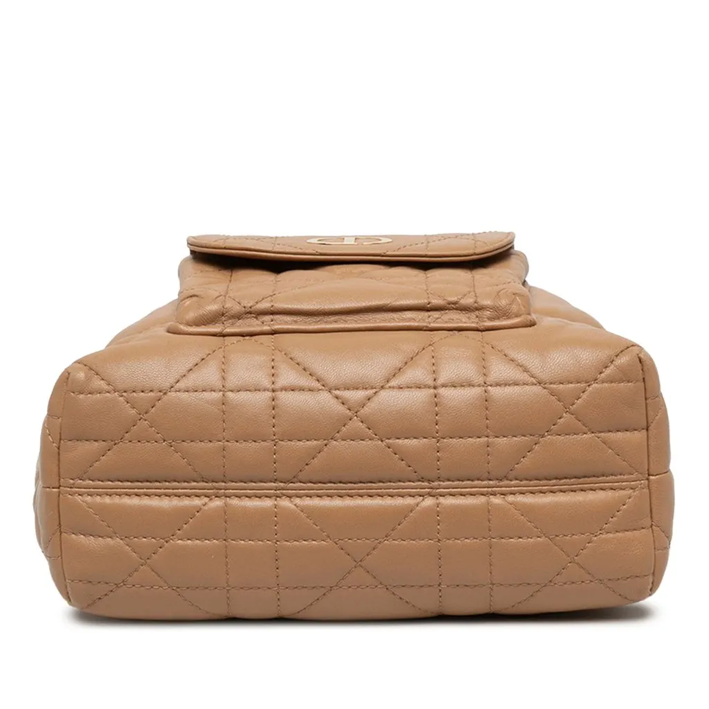 Dior Small Lambskin Macrocannage Caro Bucket Bag Brown Leather Very good - Inside View