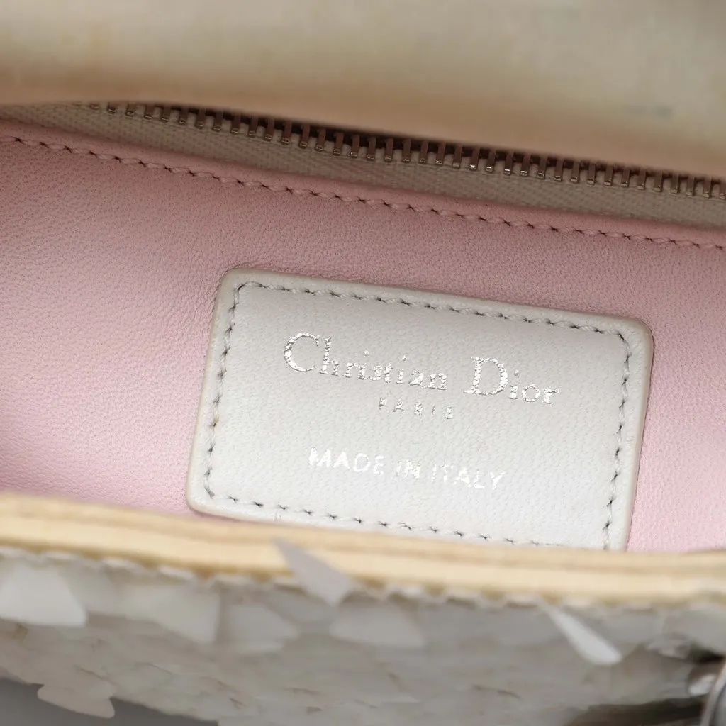 Dior Mini Satin Embellished Lambskin Lady Dior White Leather Very good - Box View