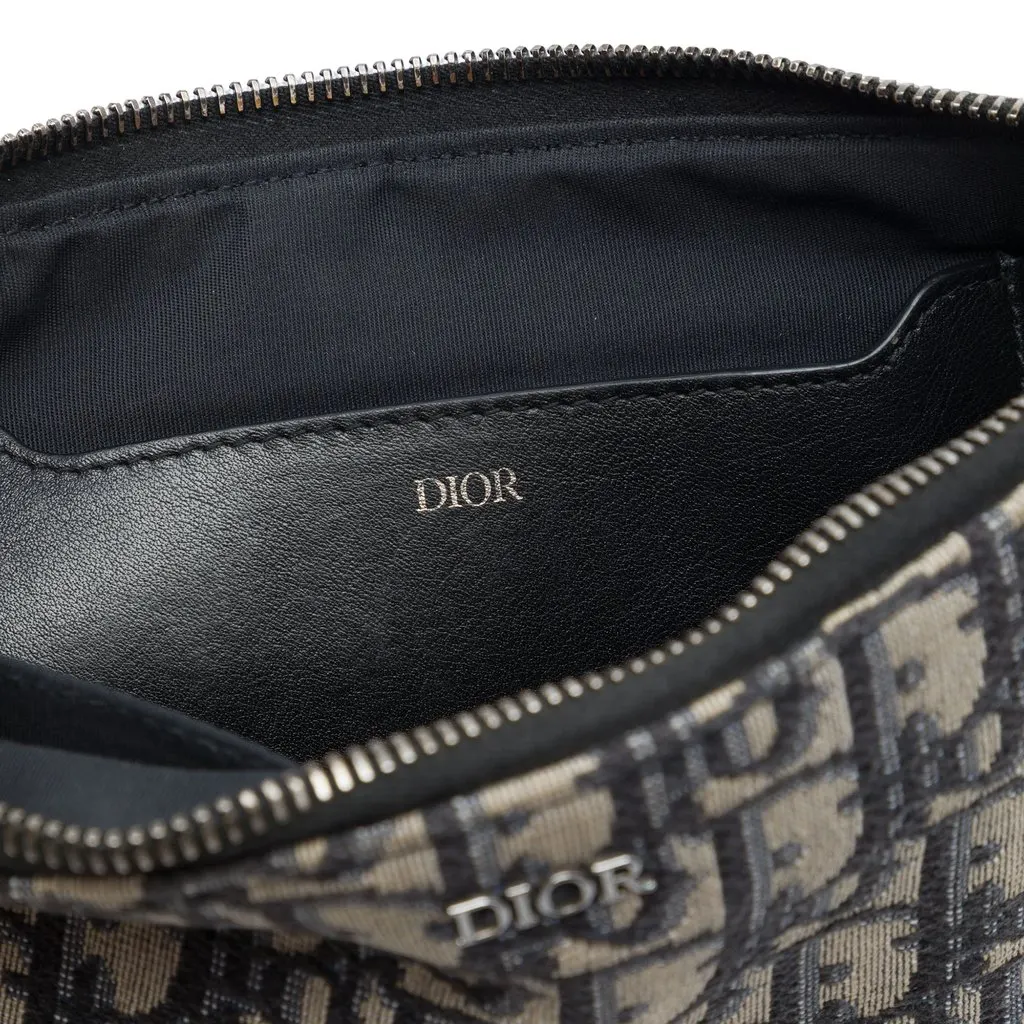 Dior Oblique Canvas A5 Pouch Blue Very good - Box View