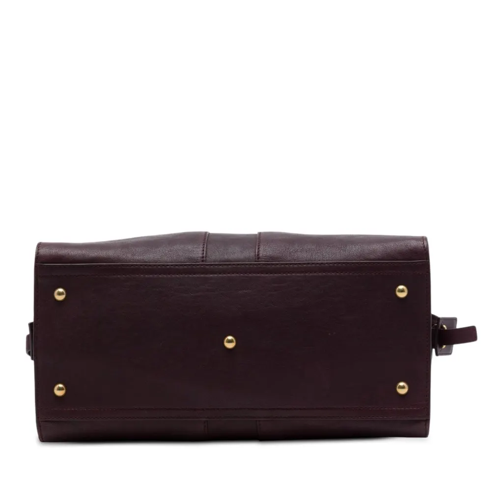 Saint Laurent Medium Leather Cabas Chyc Satchel Red Leather Very good - Inside View